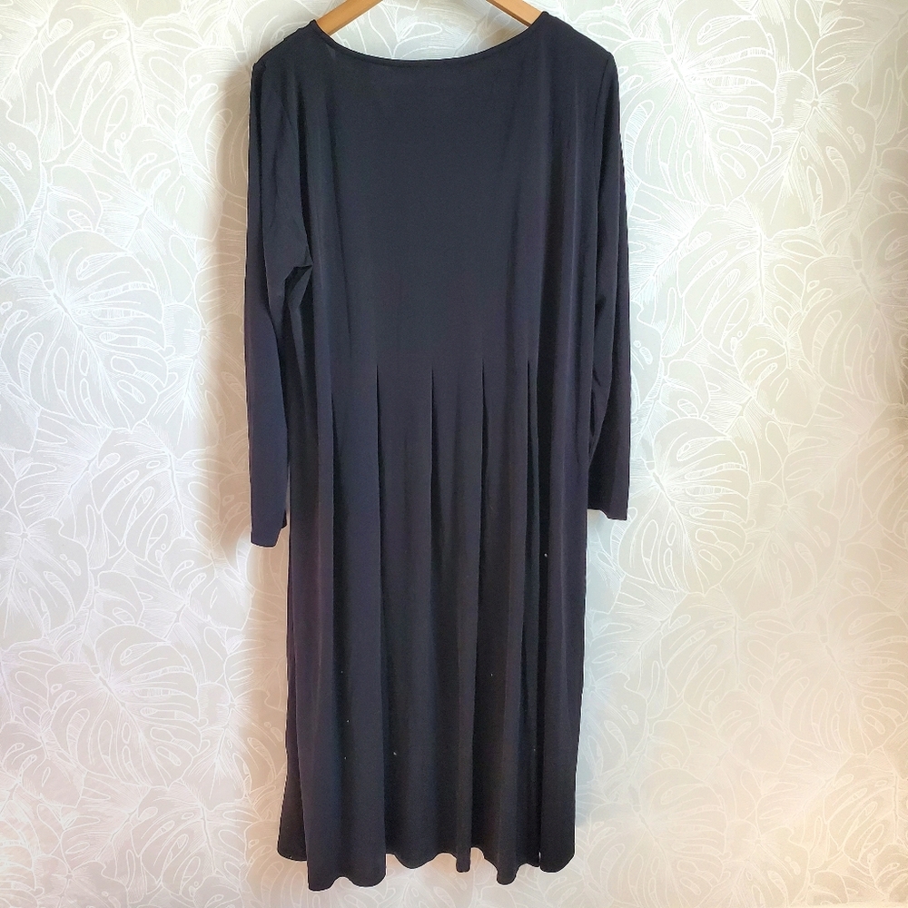 Eileen Fisher Silk Stretch Jersey Scoop Neck Black Dress Sz XL Retail $388 - Picture 6 of 9